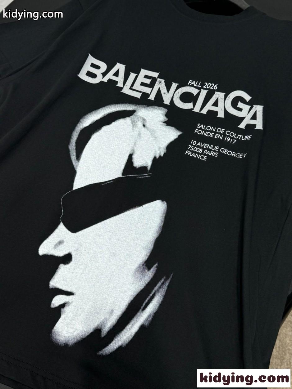 バレンシアガ Tシャツ 偽物 クルーネック お洒落 カジュアル 半袖Tシャツ-2