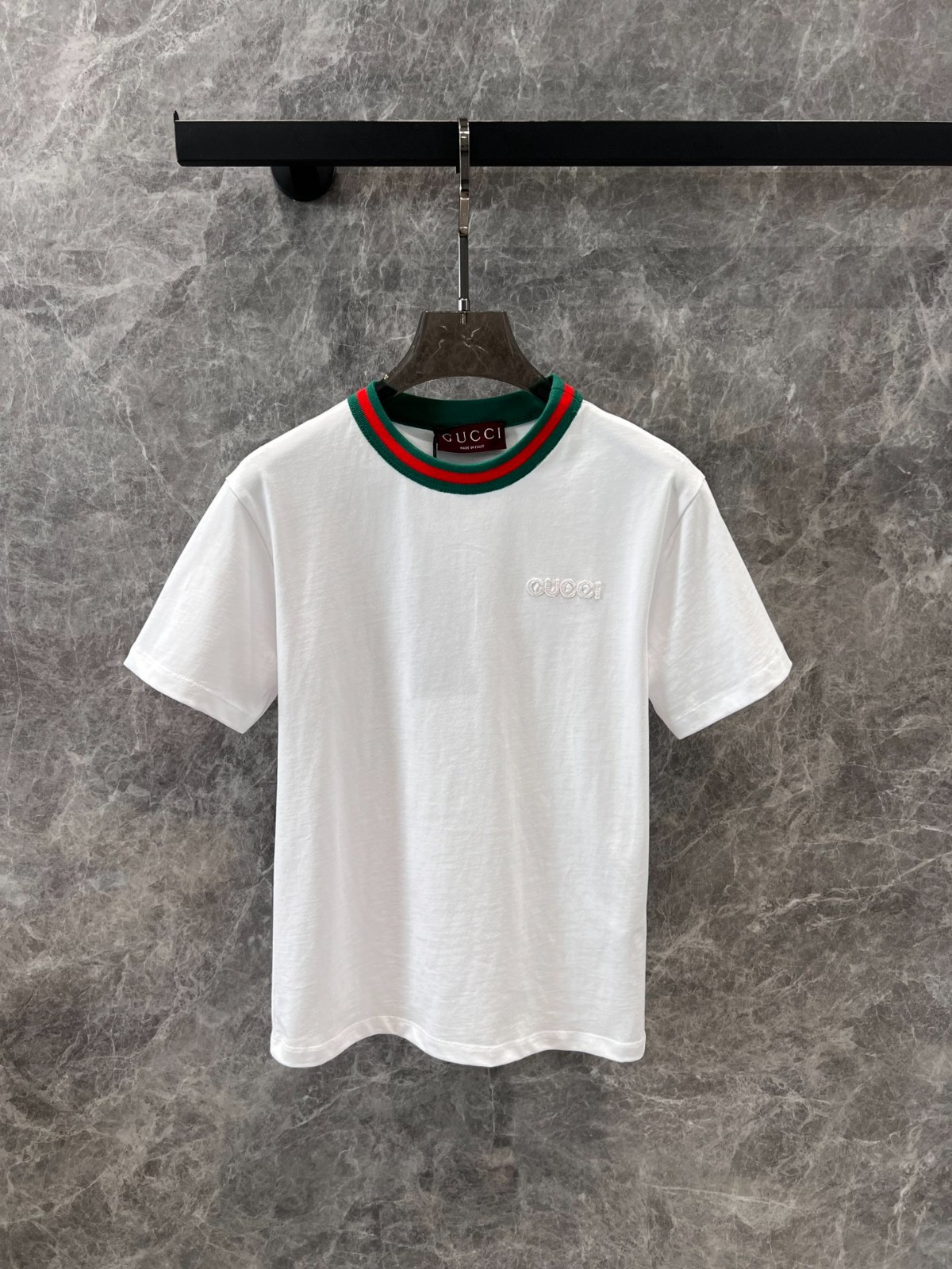 ウェブストライプ コットン 半袖Tシャツ グッチ Tシャツ コピー クルーネック-0