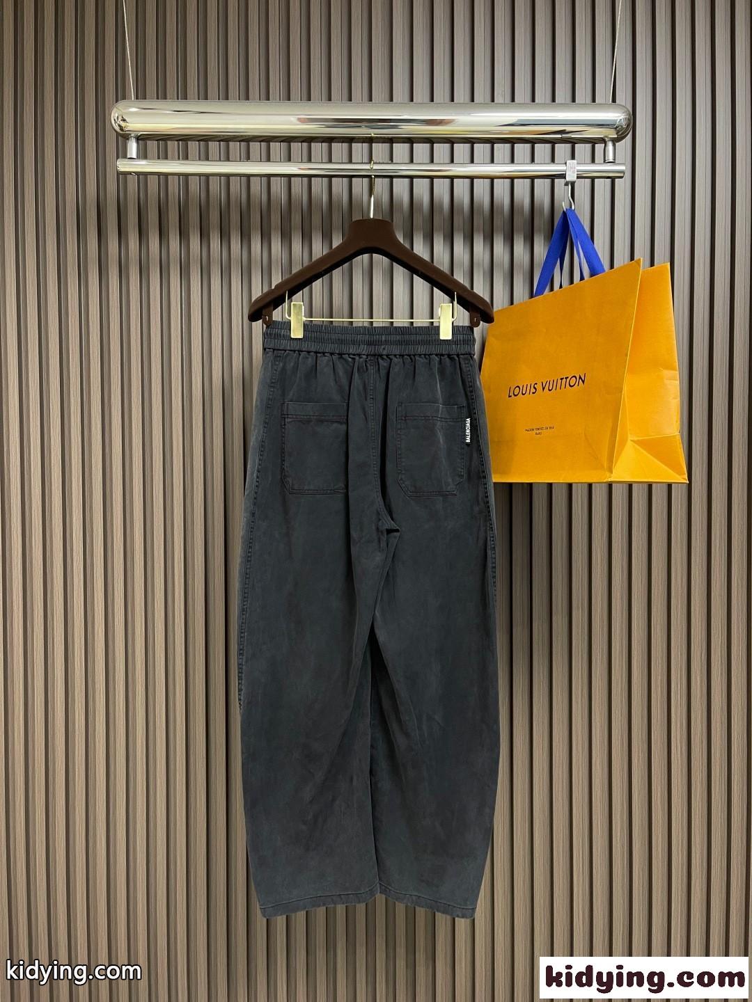 カジュアル 快適 ゆったり ロングパンツ バレンシアガ パンツ コピー メンズ ブラック-0