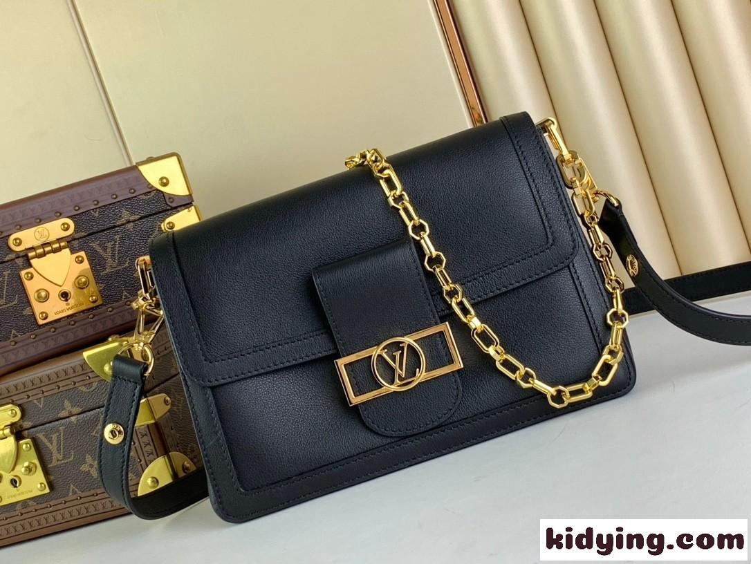 24SS☆LV ドフィーヌ・ソフト MM ルイヴィトン バッグ スーパーコピー M25209 ブラック-0