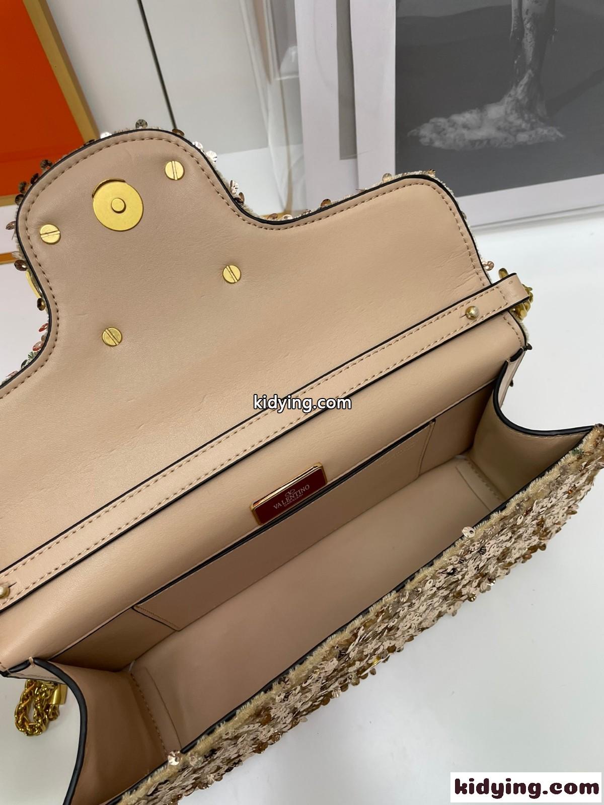 ヴァレンティノ バッグ コピー VLOGO スパンコール ショルダーバッグ-4