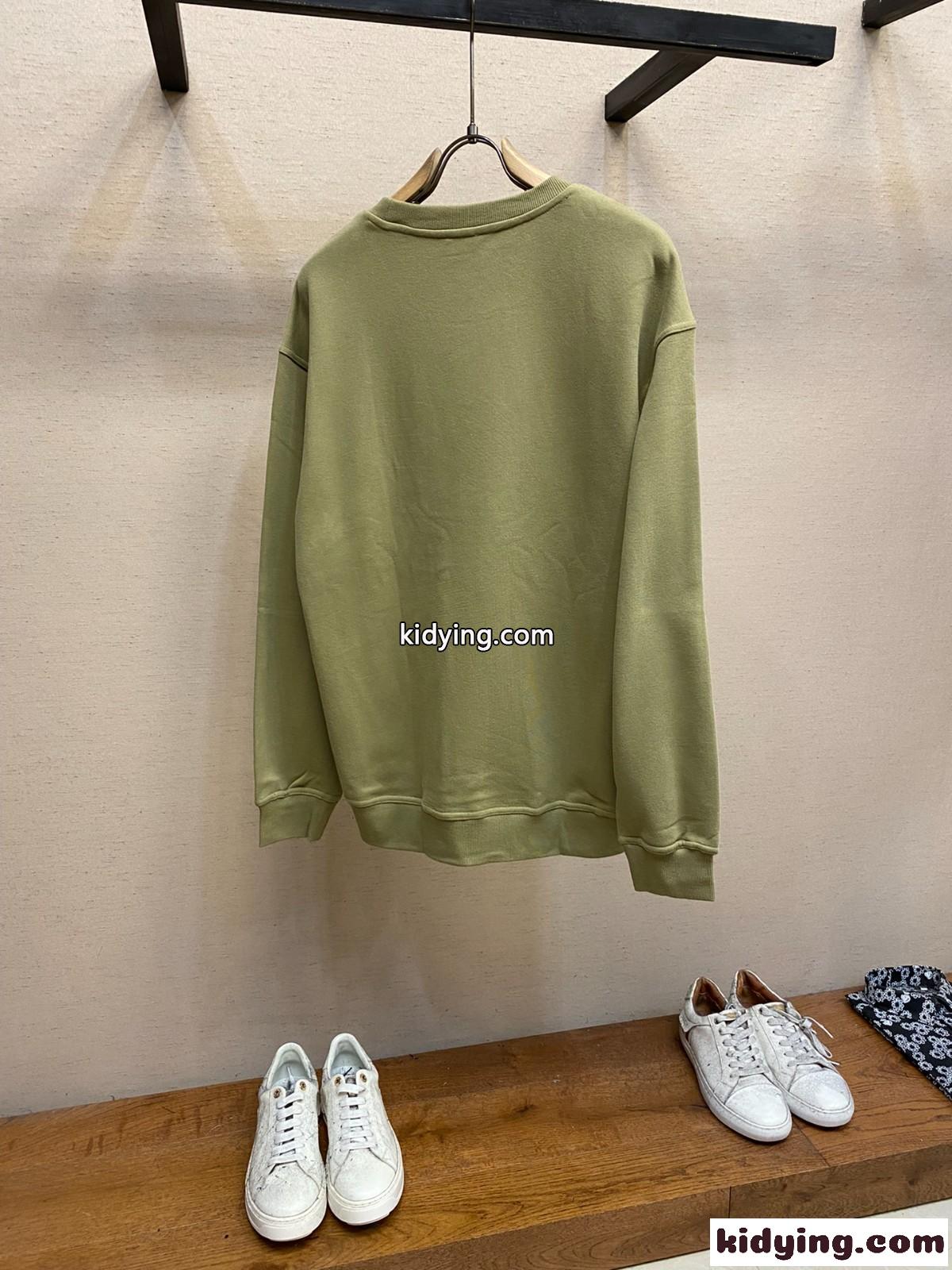EKD コットンスウェットシャツ バーバリー Tシャツ コピー クルーネック カーキ-2