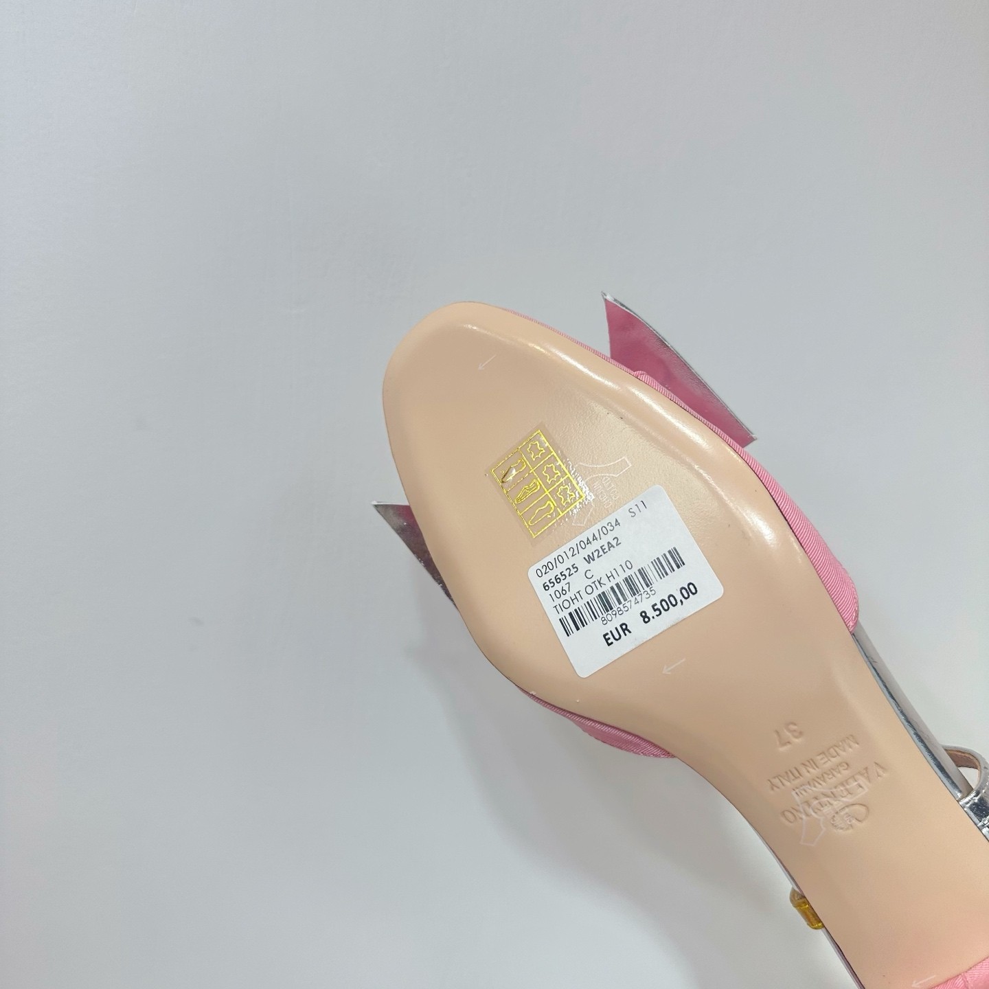 可愛い ヴァレンティノ モアレファブリック スリングバック パンプス スーパーコピー ピンク-4