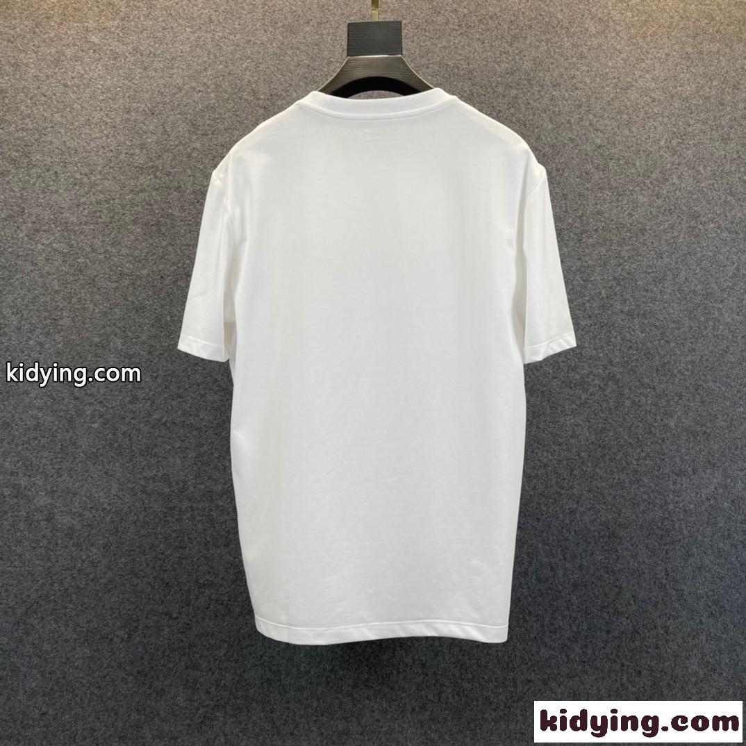 メンズ 定番 トップス 快適 春夏 クルーネック アルマーニ tシャツ コピー 半袖 シルケット加工 柔らかい ホワイト ブラック-4