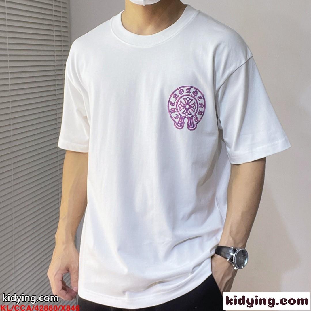 シンプル 着回し クロムハーツ Tシャツ コピー メンズ 着心地いい コットン 半袖Tシャツ-0