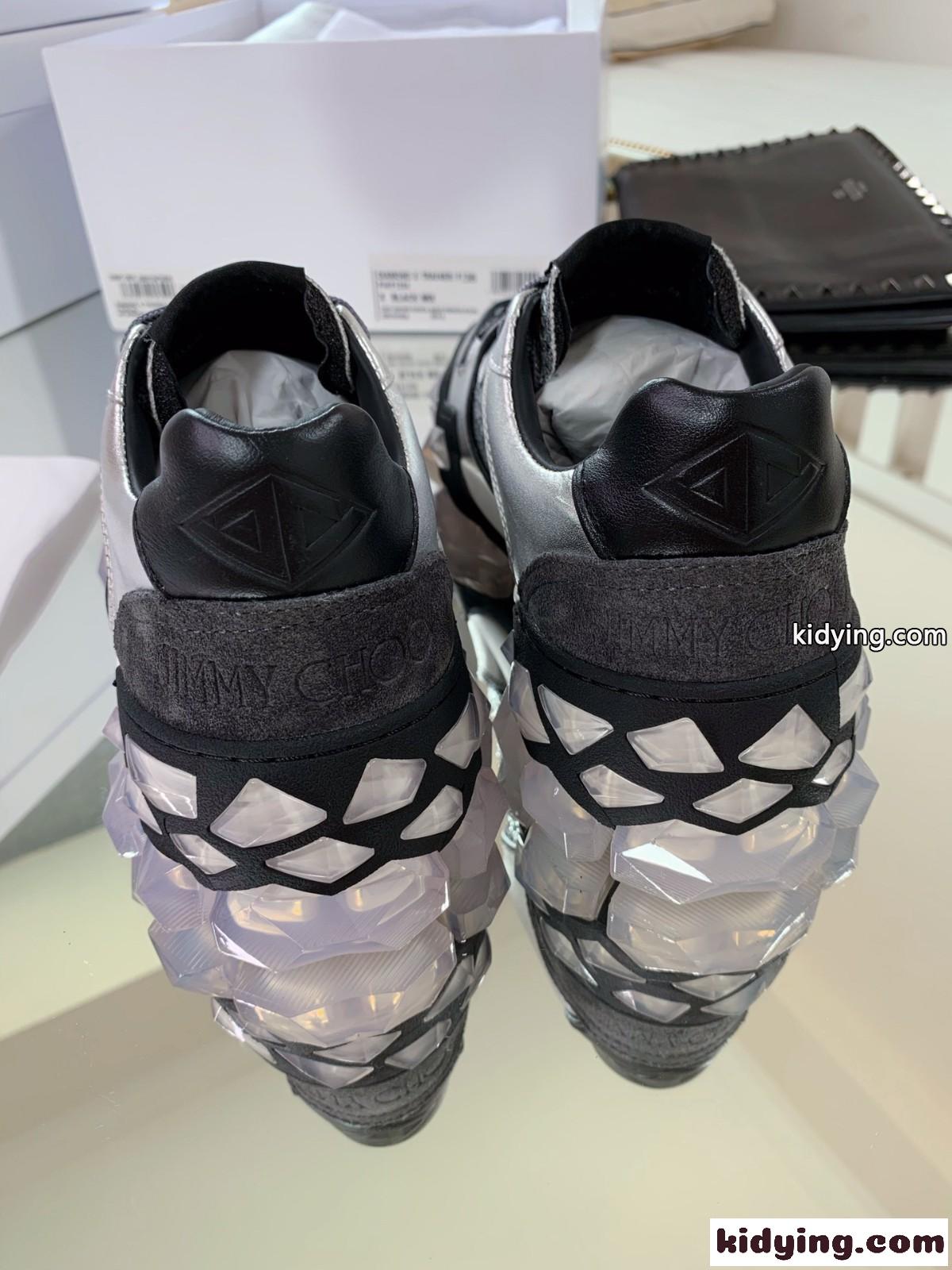 Jimmy Choo秋冬の最新のダイヤモンドベース Diamond x Trainerスニーカーの高バージョン ジムシューズ レディース  コピー-2