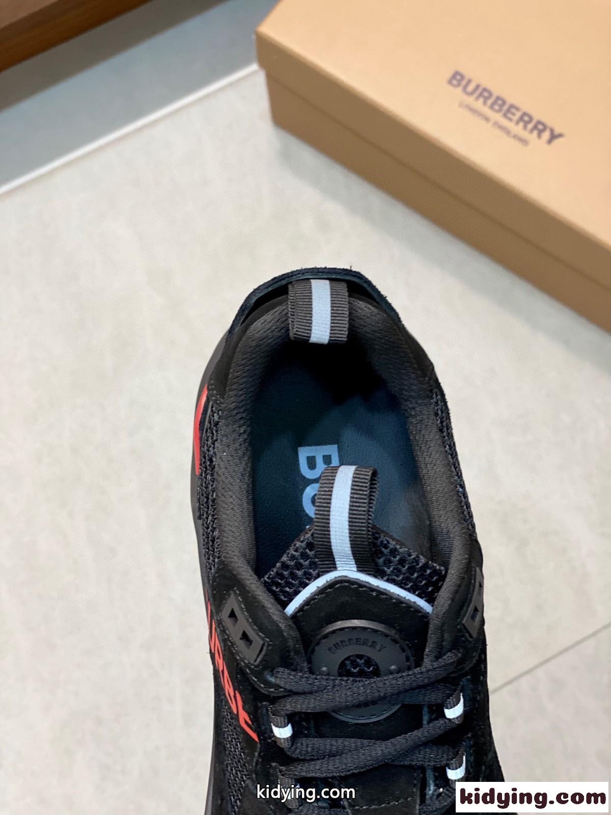 Burberry ロゴ スエード＆メッシュ スニーカー バーバリー スニーカー コピー メンズ-1
