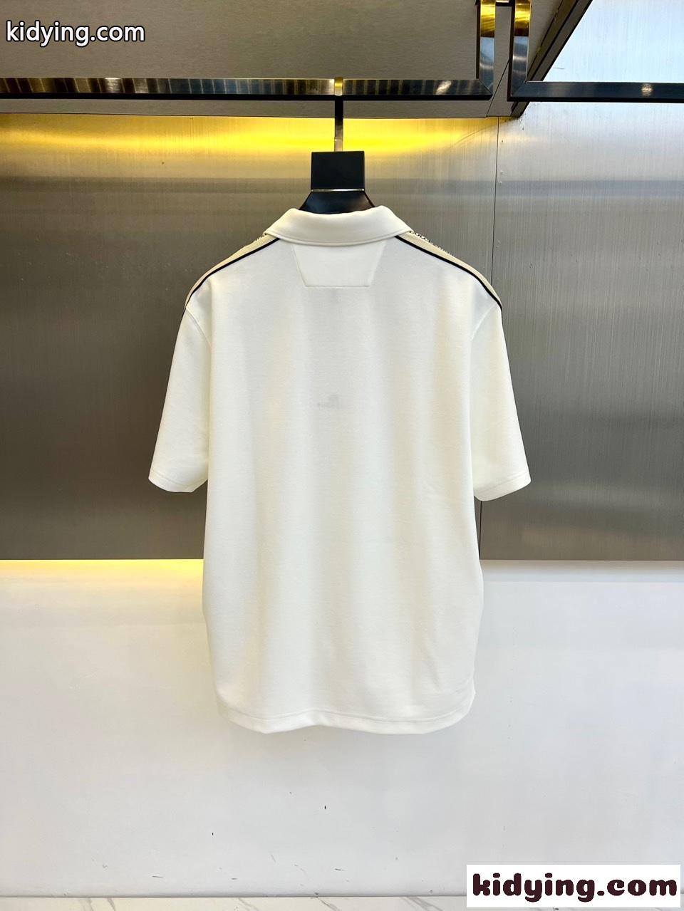 定番 カジュアル コットンピケ ポロシャツ ドルチェ&ガッバーナ Tシャツ コピー ホワイト-3
