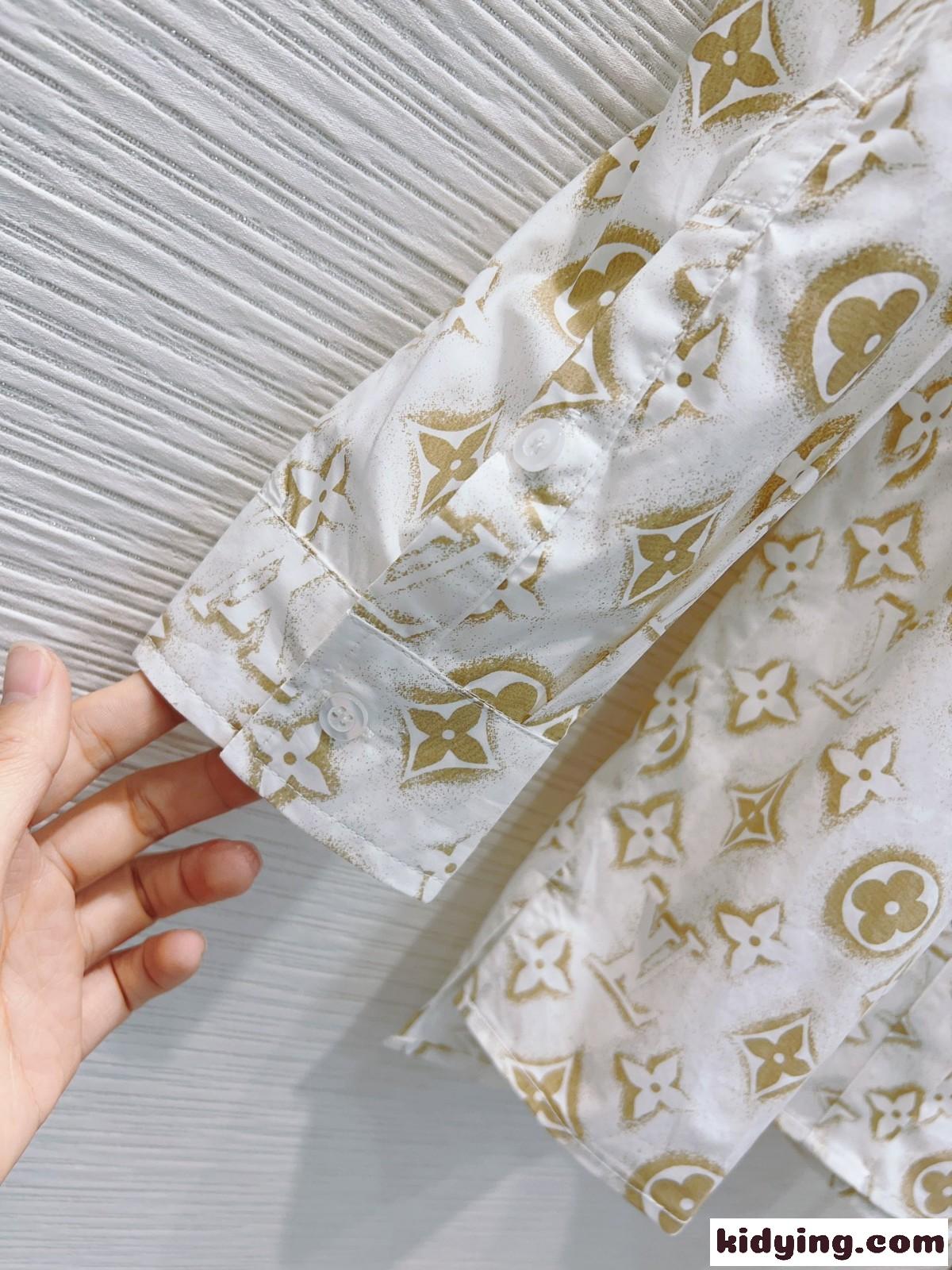 モノグラム ロングスリーブ コットン シャツ ルイ・ヴィトン シャツ コピー ユニセックス-1