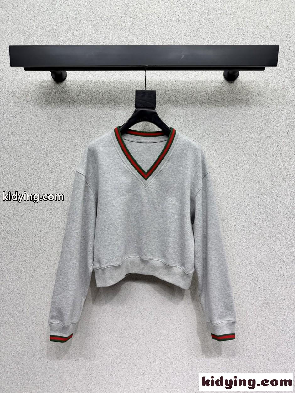 ウェブストライプ コットン スウェットシャツ グッチ Tシャツ コピー グレー-0