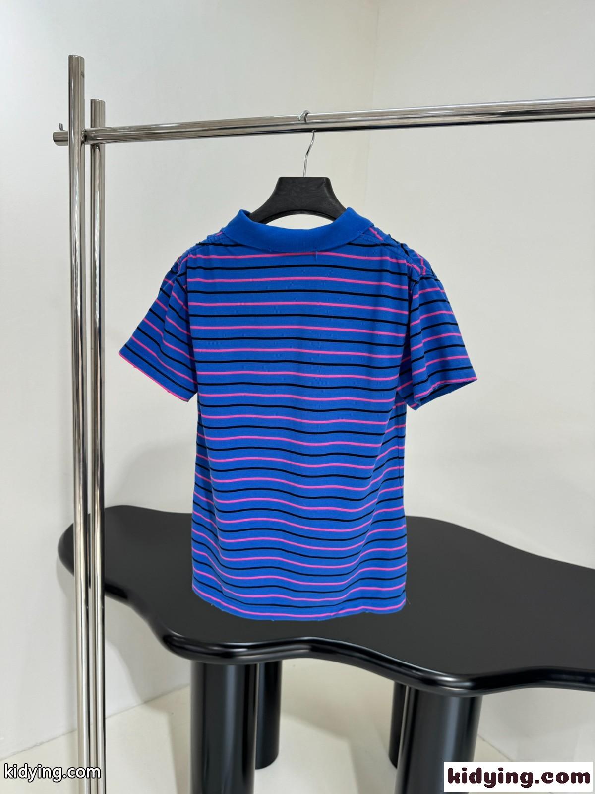 ユニセックス ローレル コットン ピケ ポロシャツ バレンシアガ Tシャツ コピー ブルー-2