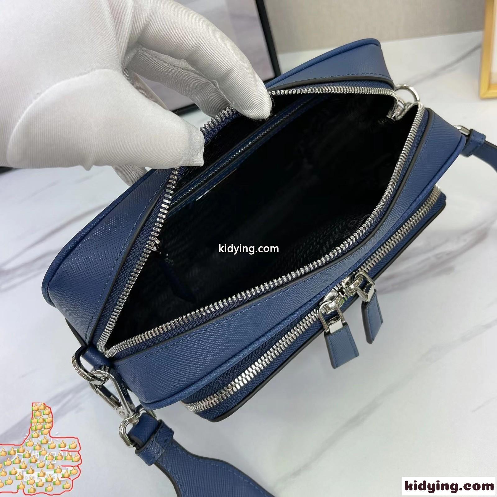 プラダ バッグ コピー 上品 ファッション メンズ ショルダーバッグ ブルー-5