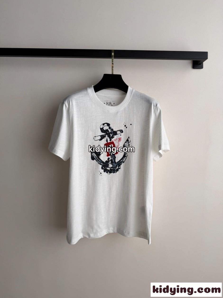 カジュアル ヴィンテージ 半袖Tシャツ ラルフローレン Tシャツ 偽物 ホワイト-1