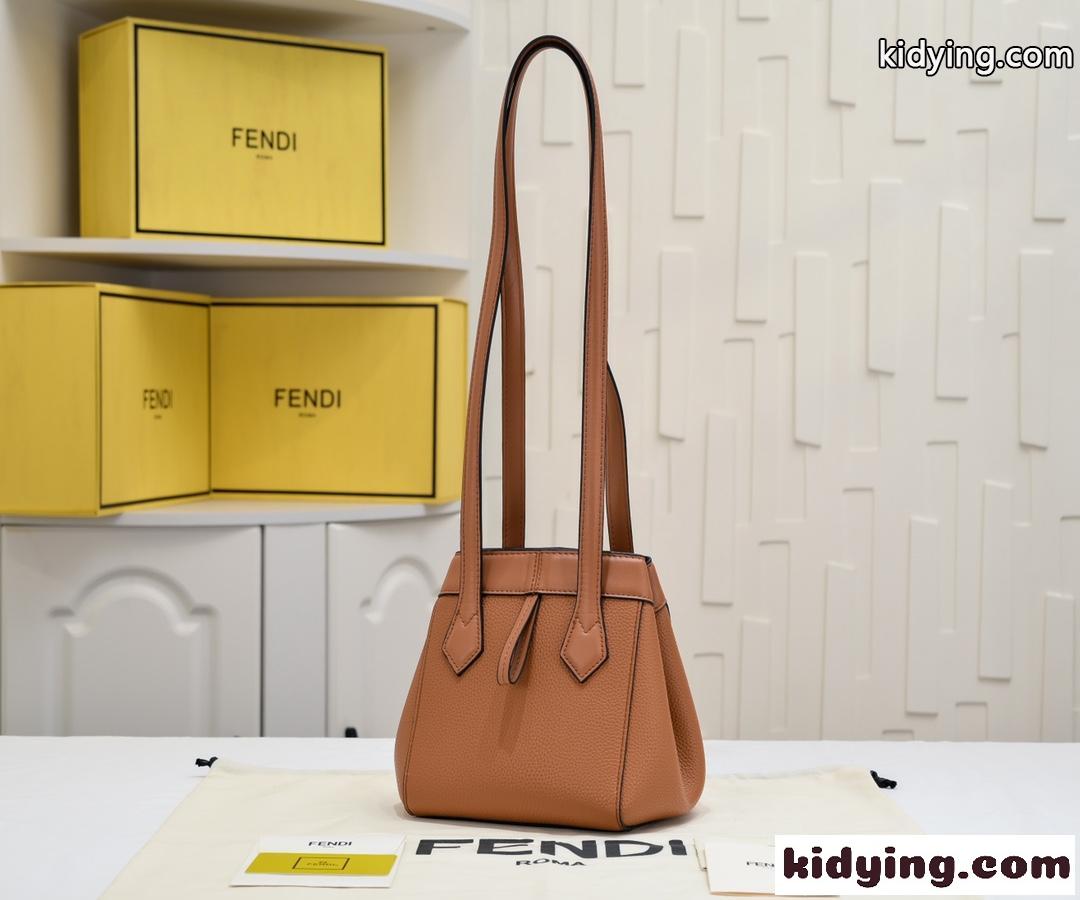 フェンディ バッグ コピー Fendi Origami スモール 変形ミニバッグ ブラウンレザー-1