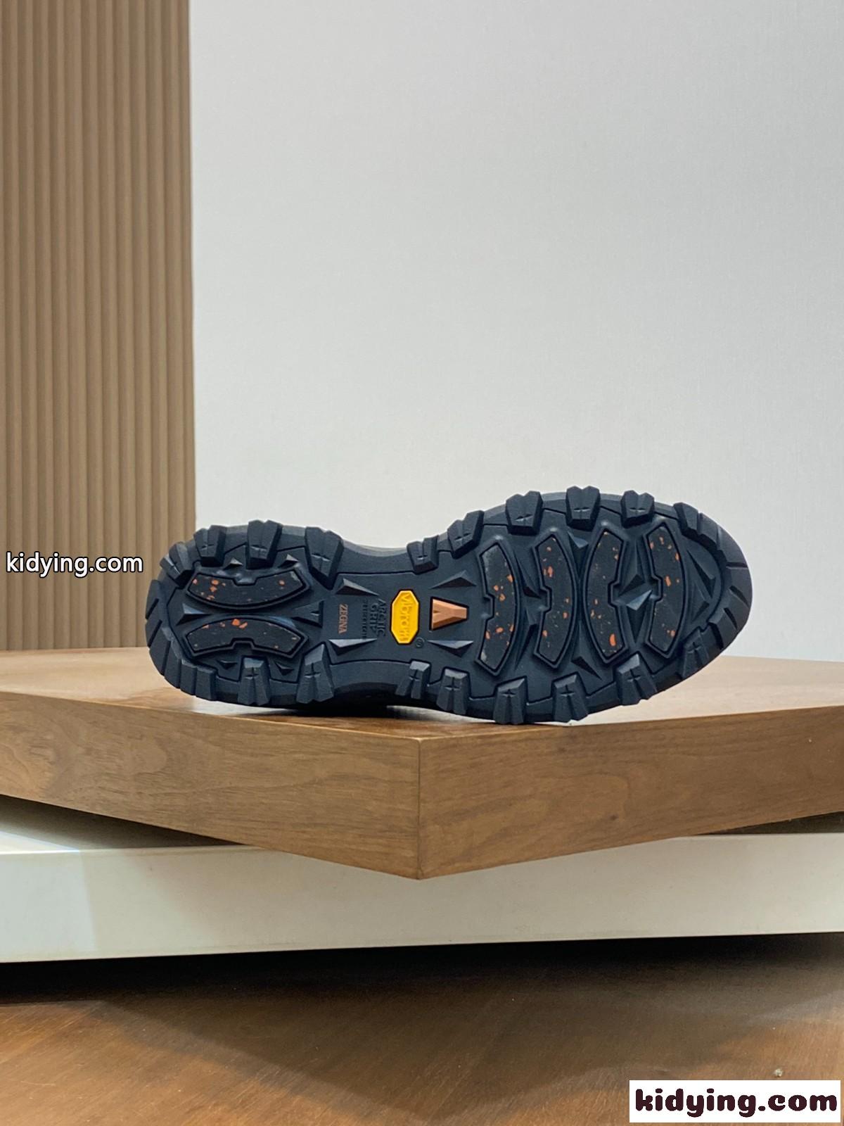上品 カジュアル レザー スリッポンシューズ エルメネジルド・ゼニア スニーカー コピー ブルー-4