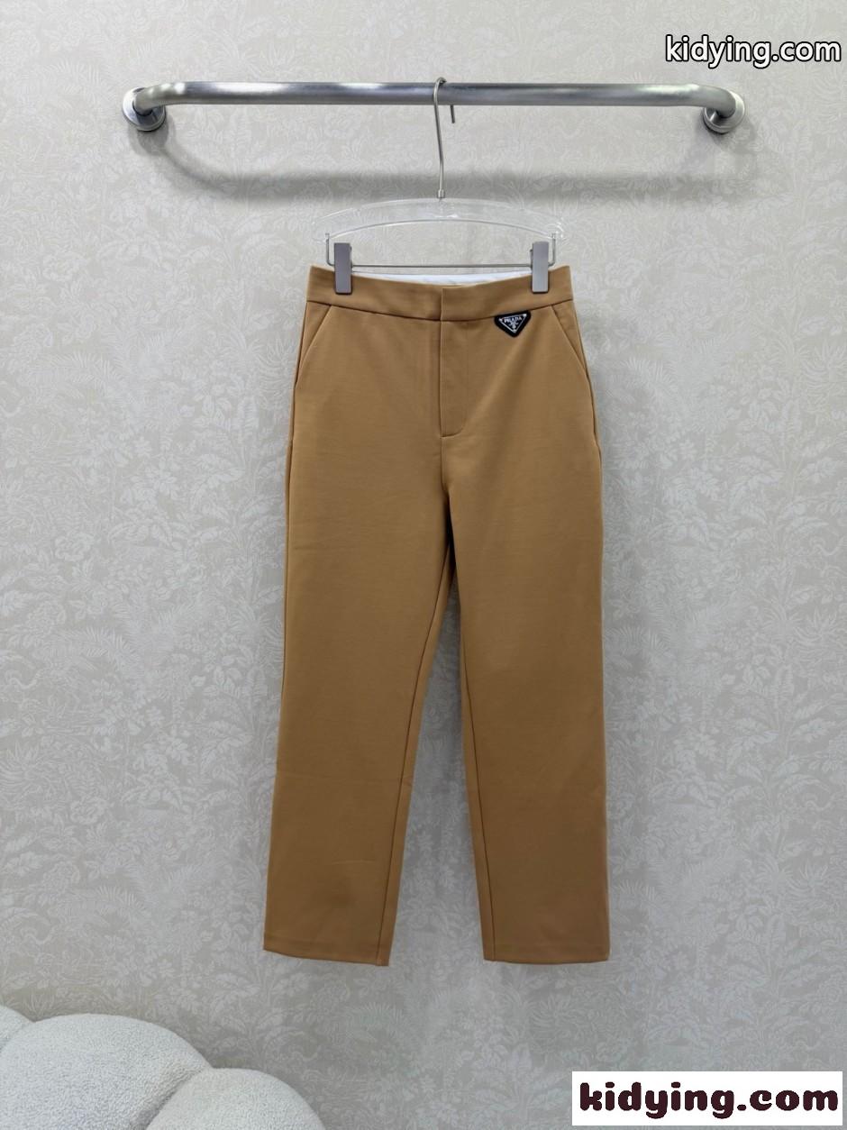 シンプル 上品 テーパードパンツ プラダ パンツ 偽物 レディース キャメル-0