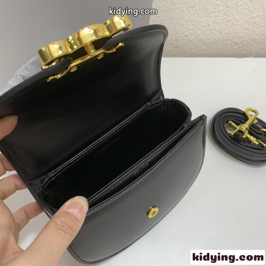 新作&ミニ ブザス トリオンフ カーフスキン セリーヌ バッグ コピー ショルダーバッグ ブラック-2