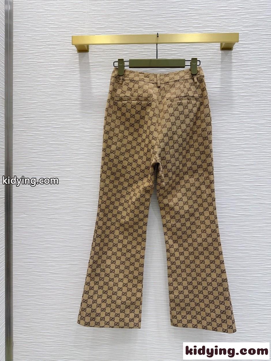 GGコットンキャンバス ファブリック パンツ グッチ スラックス 偽物 レディース-5