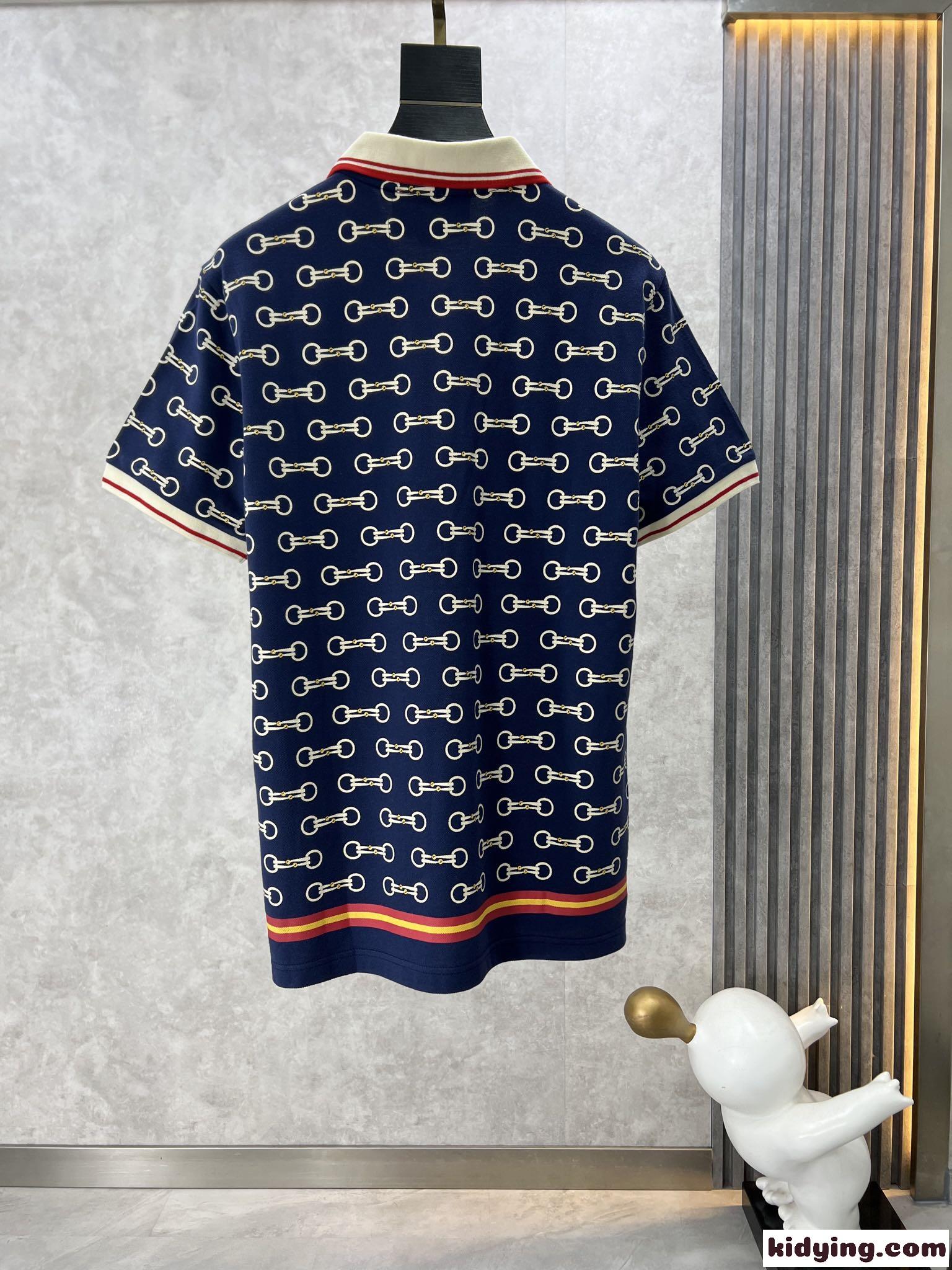 ホースビット プリント コットン ポロシャツ グッチ Tシャツ コピー メンズ トップス-0