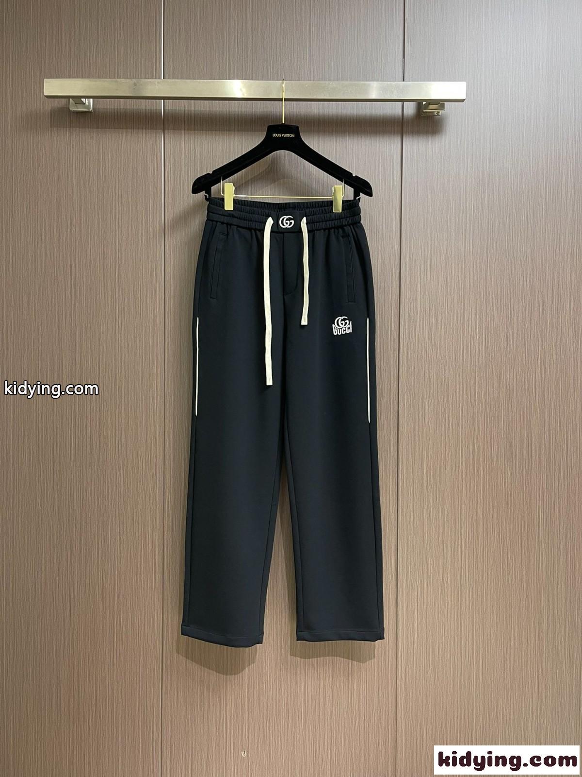 カジュアル 快適 刺繍入り スウェットパンツ グッチ パンツ コピー ブラック-1