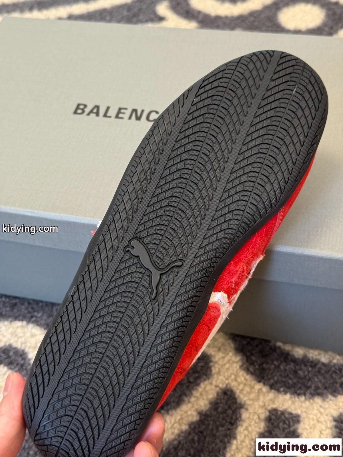 BALENCIAGA × PUMA スエード スピードキャット スニーカー スーパーコピー レッド-4
