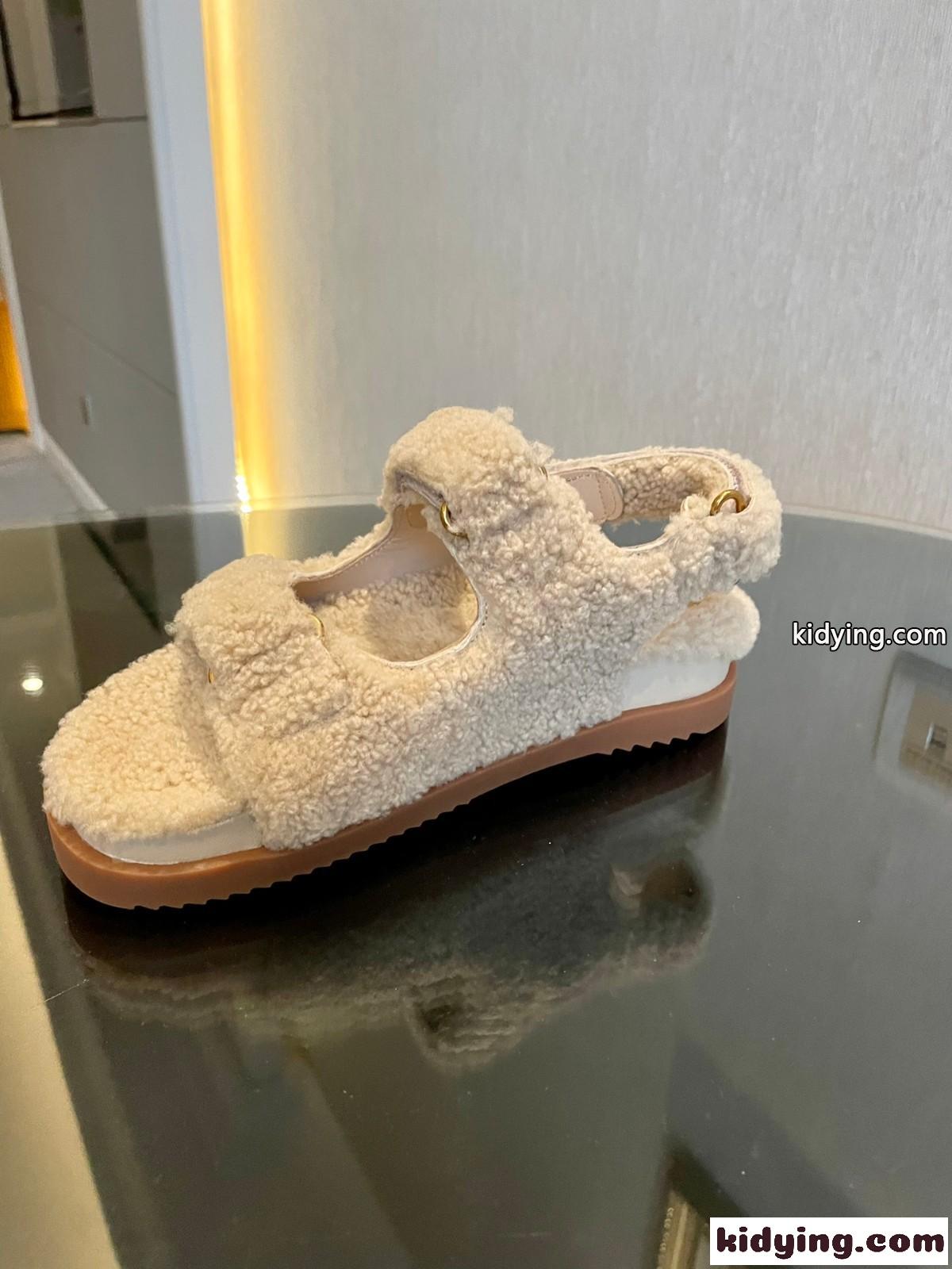 もこもこ ダブルG ウィメンズ サンダル グッチ サンダル スーパーコピー-1