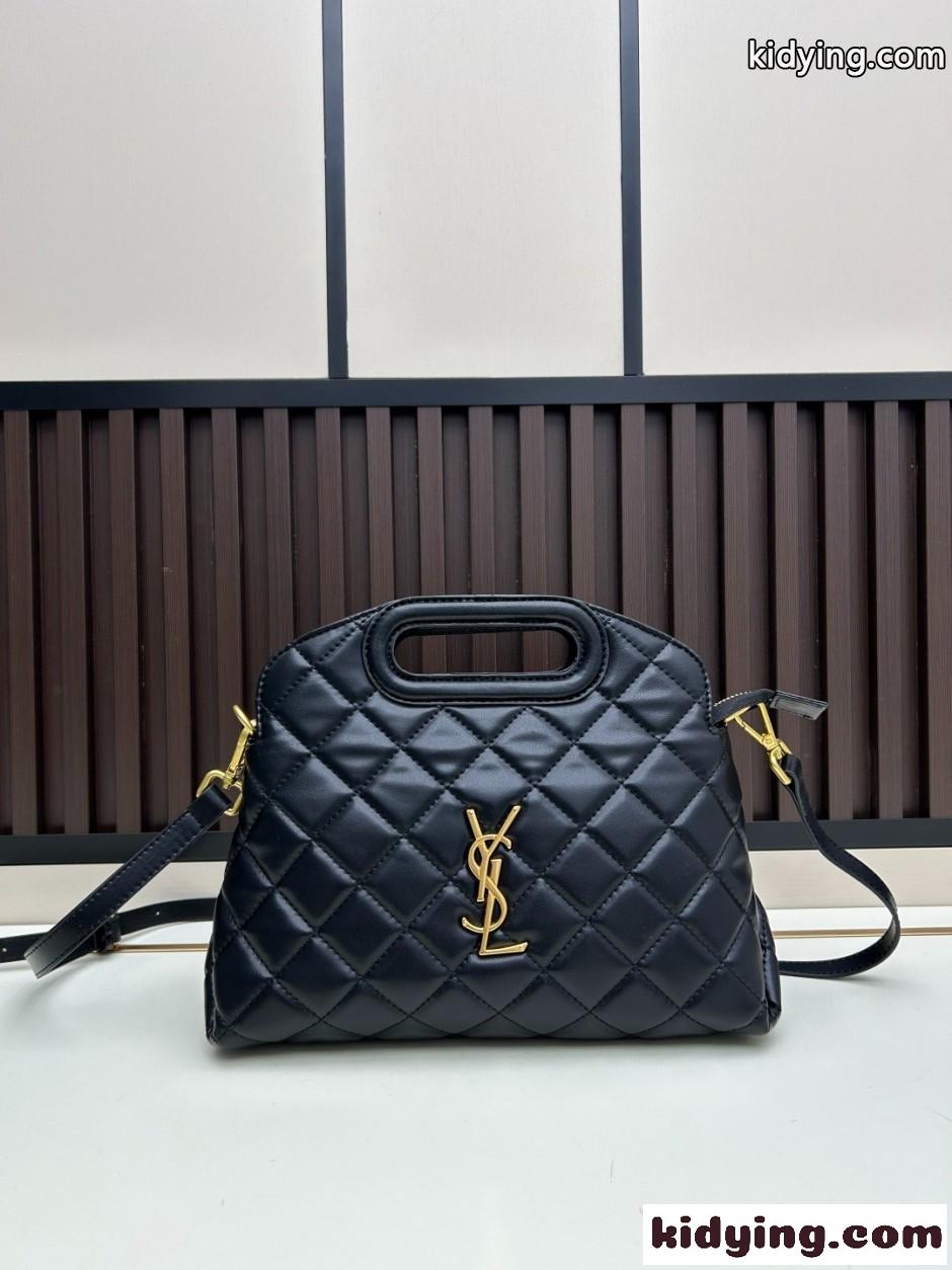 人気 エレガント YSL イヴ・サンローラン バッグ コピー ハンドバッグ ブラック-0