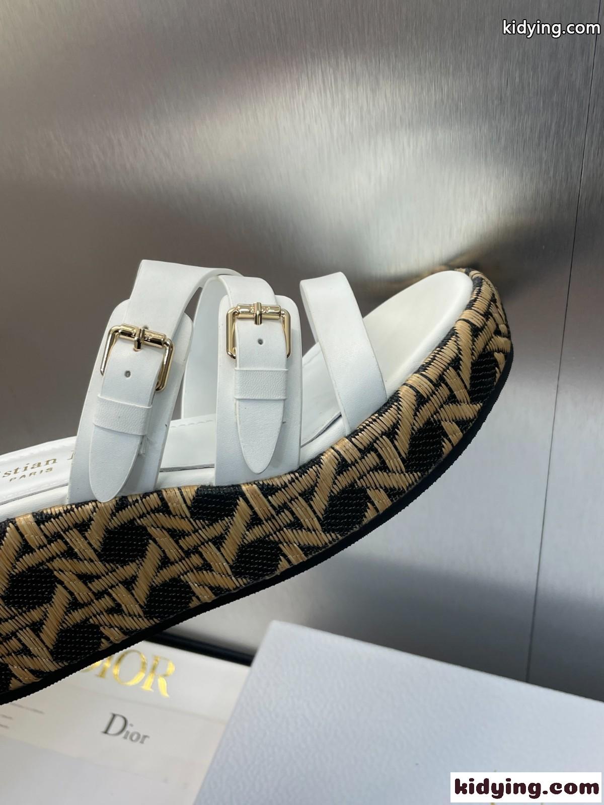 LAmazone Dior ウェッジスライド ディオール サンダル スーパーコピー ホワイト-2