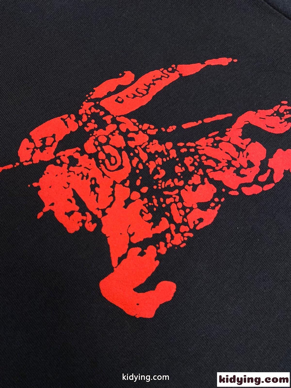 おしゃれ コットンク ルーネック Tシャツ バーバリー 半袖Tシャツ コピー ブラック-4
