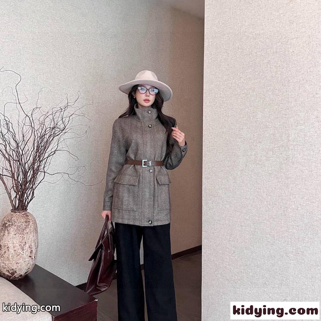 イヴ・サンローラン ジャケット コピー ヘリンボーン レディース アウター-0