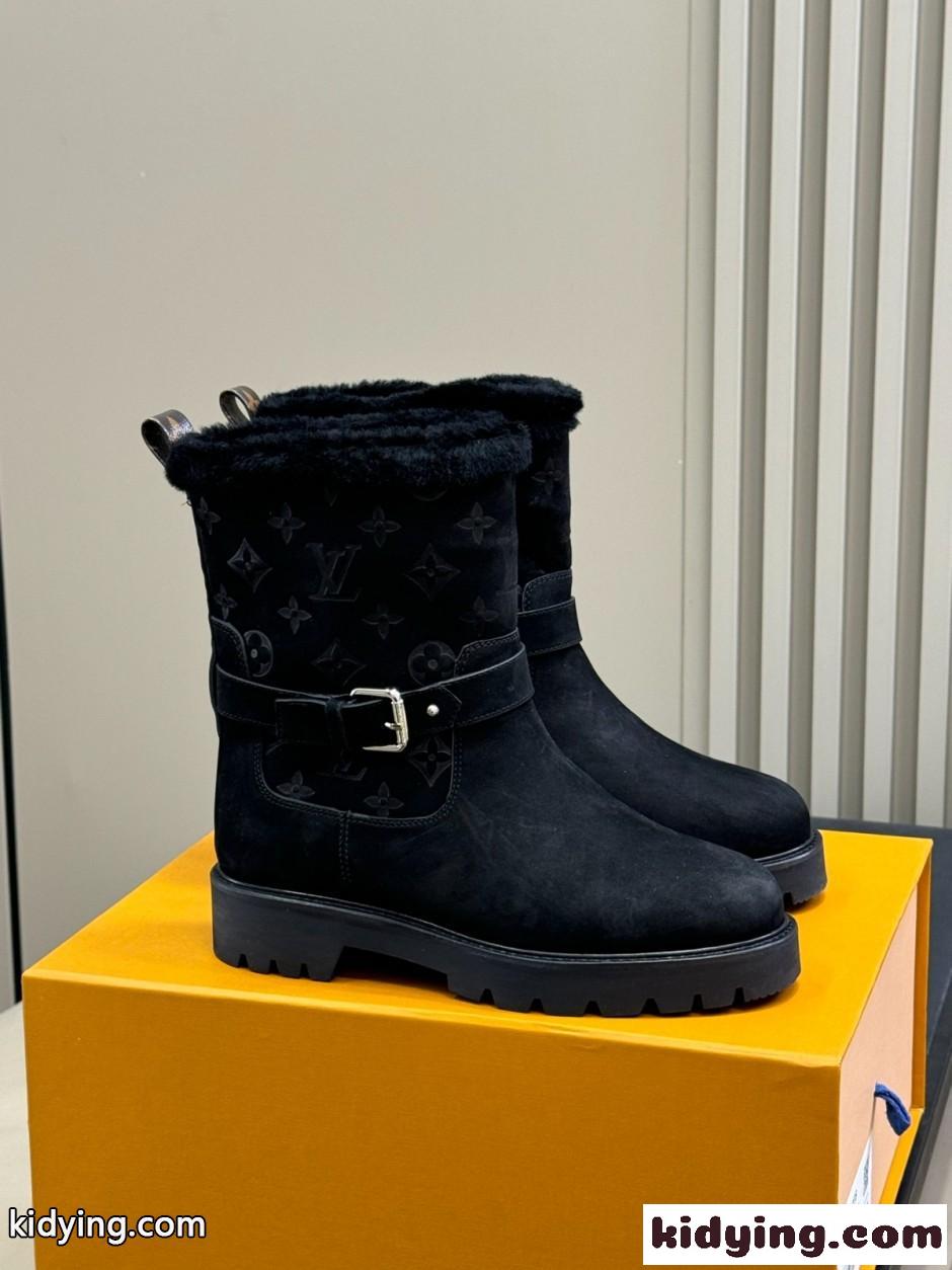 LV SKI テリトリー アンクルブーツ ルイ・ヴィトン ブーツ スーパーコピー N級品 ブラック-0