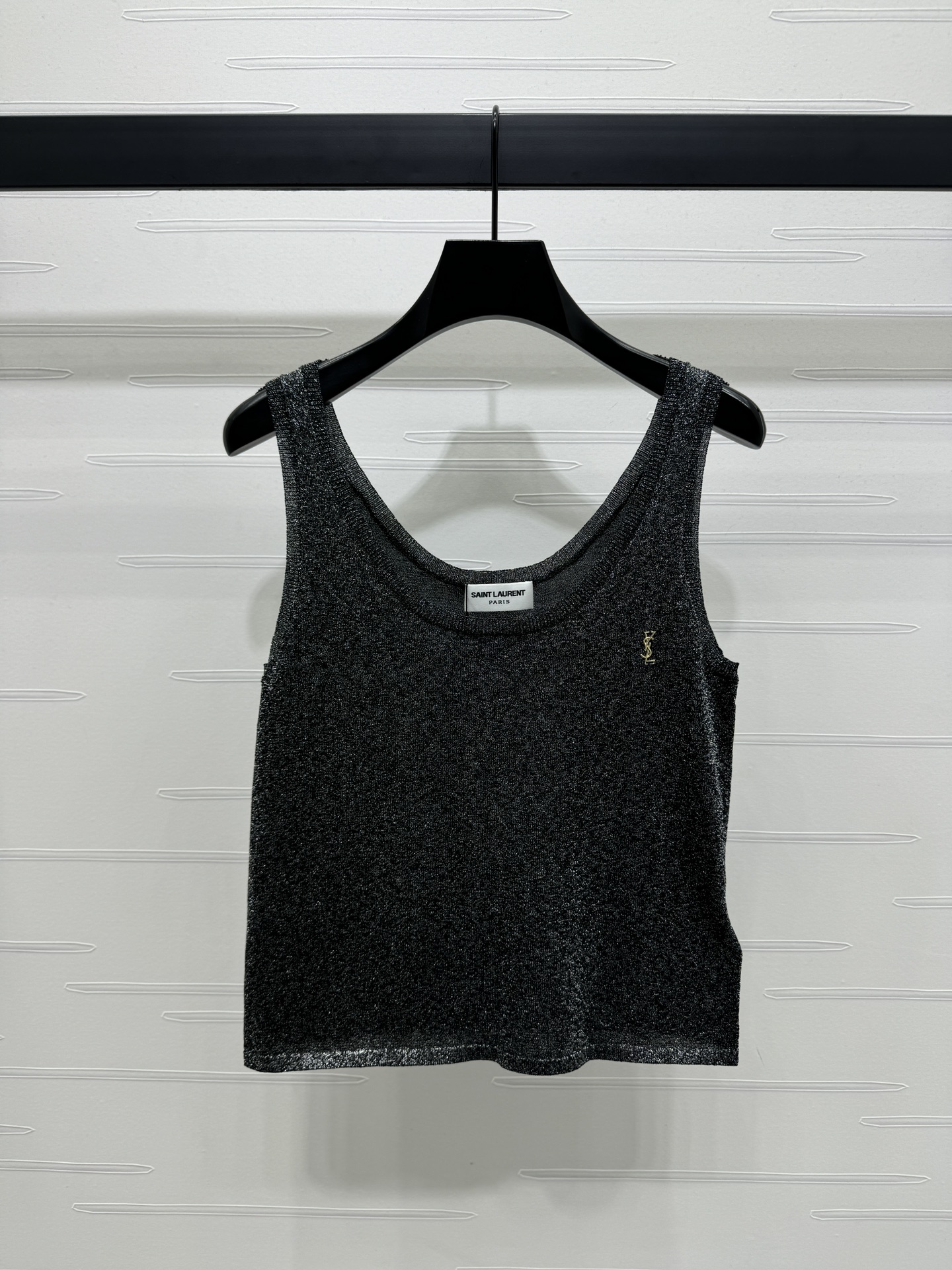 YSL サン ローラン t シャツ メンズスーパーコピー 無袖 トップス シンプル 女性 純綿 柔軟 ブラック-0