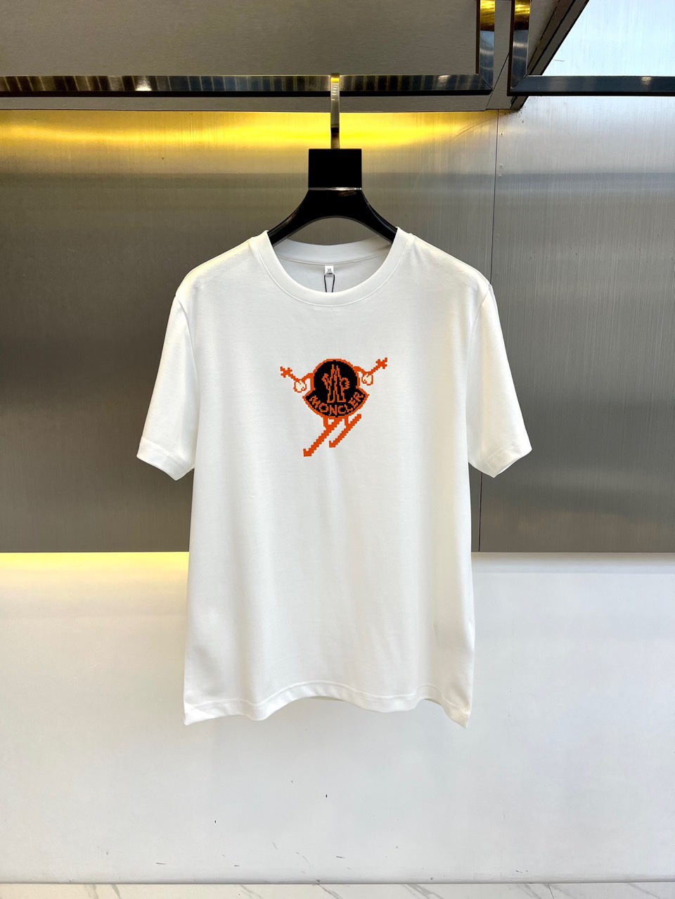 人気 コットン プリント モンクレール Tシャツ スーパーコピー 半袖Tシャツ ホワイト-0