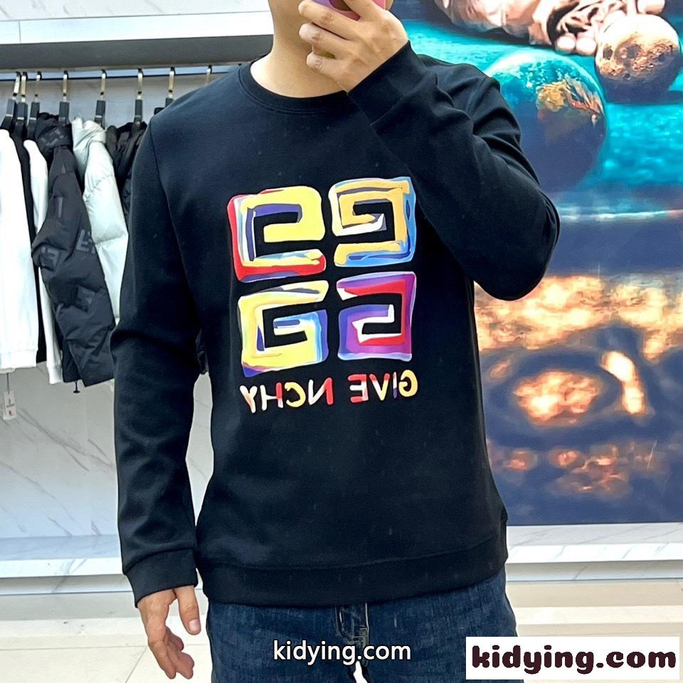 ロゴプリント コットン スウェットシャツ ジバンシィ Tシャツ コピー ブラック-2