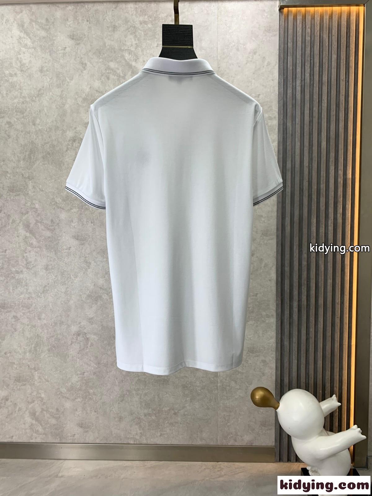 洗練された ビジネス 半袖 ポロシャツ エルメネジルド・ゼニア Tシャツ コピー ホワイト-0