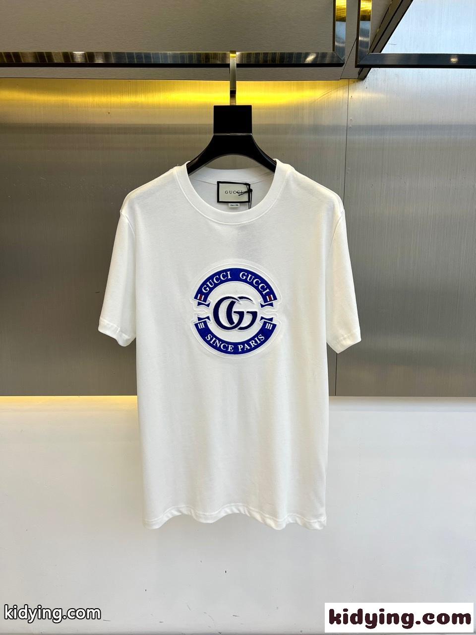 カジュアル ロゴ 半袖Tシャツ グッチ Tシャツ コピー コットン ホワイト-0