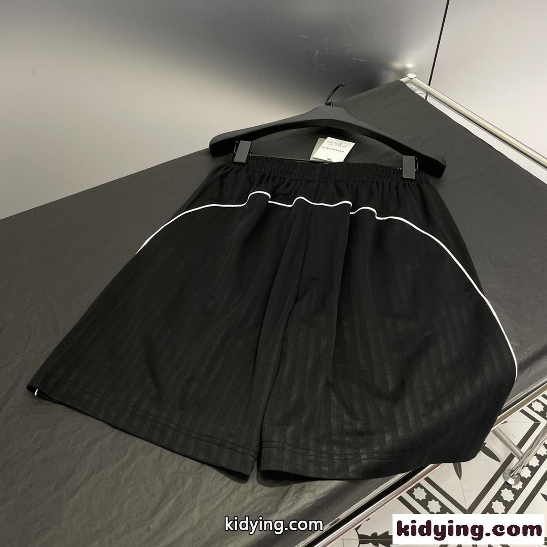カジュアル SOCCER BAGGY ショートパンツ バレンシアガ パンツ コピー ユニセックス ブラック-3