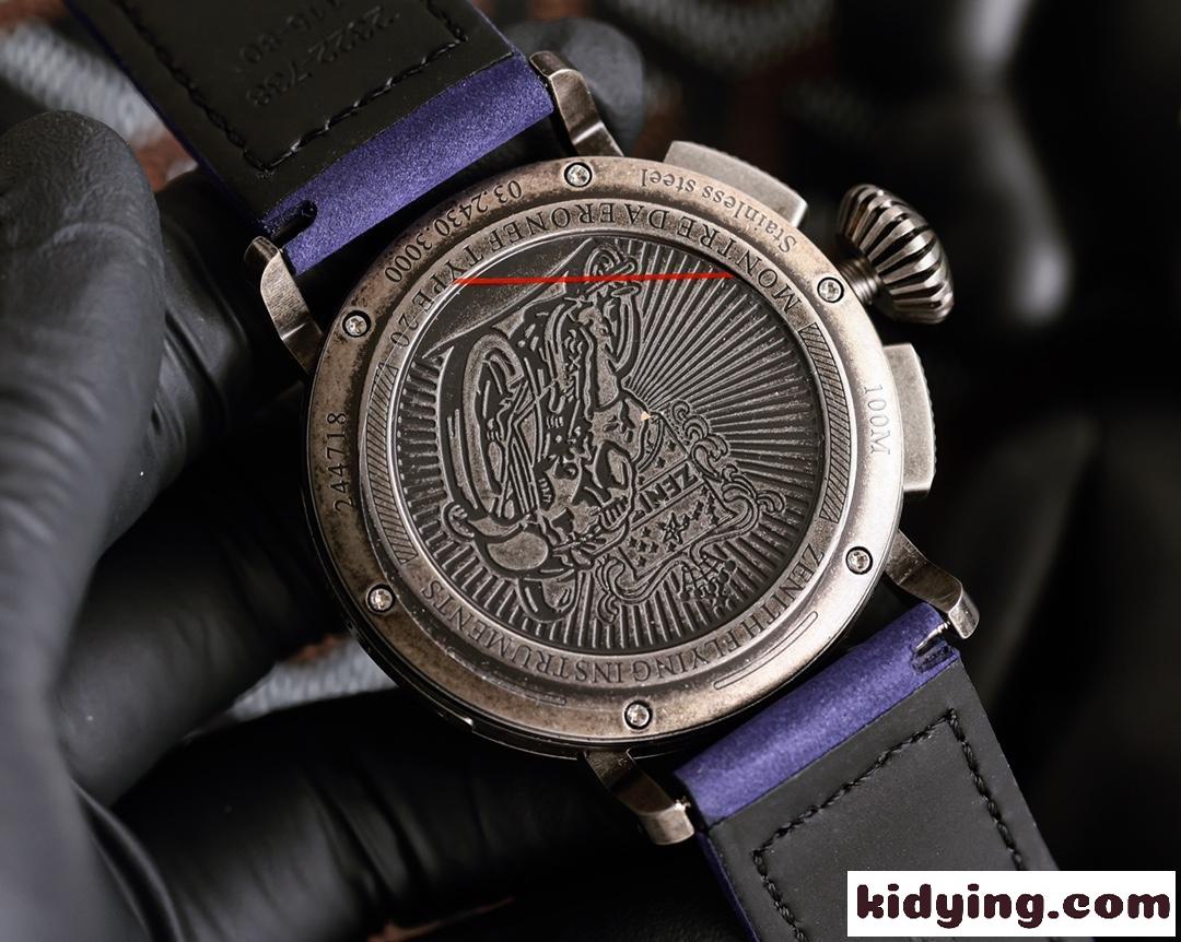 レトロ オシャレ 多機能 47mm カジュアル 夜光 ゼニス 時計 コピー メンズ 腕時計 人気 洗練された 高級感-4