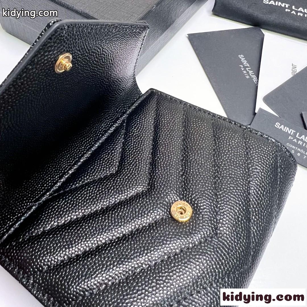 コンパクト モノグラム 三つ折り財布 ゴールド金具 イヴ・サンローラン 財布 コピー ウォレット-4