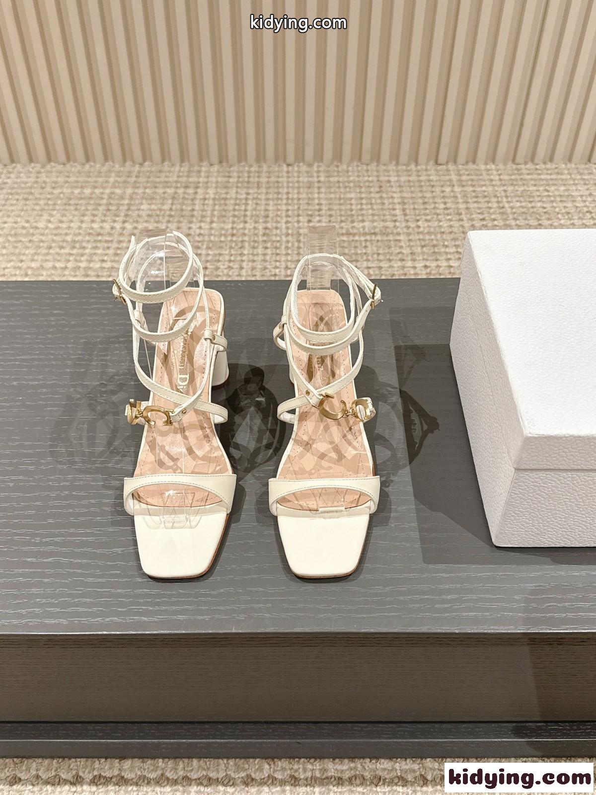 洗練された 9cm Cest Dior ヒールサンダル クリスチャン・ディオール サンダル コピー ホワイト-1
