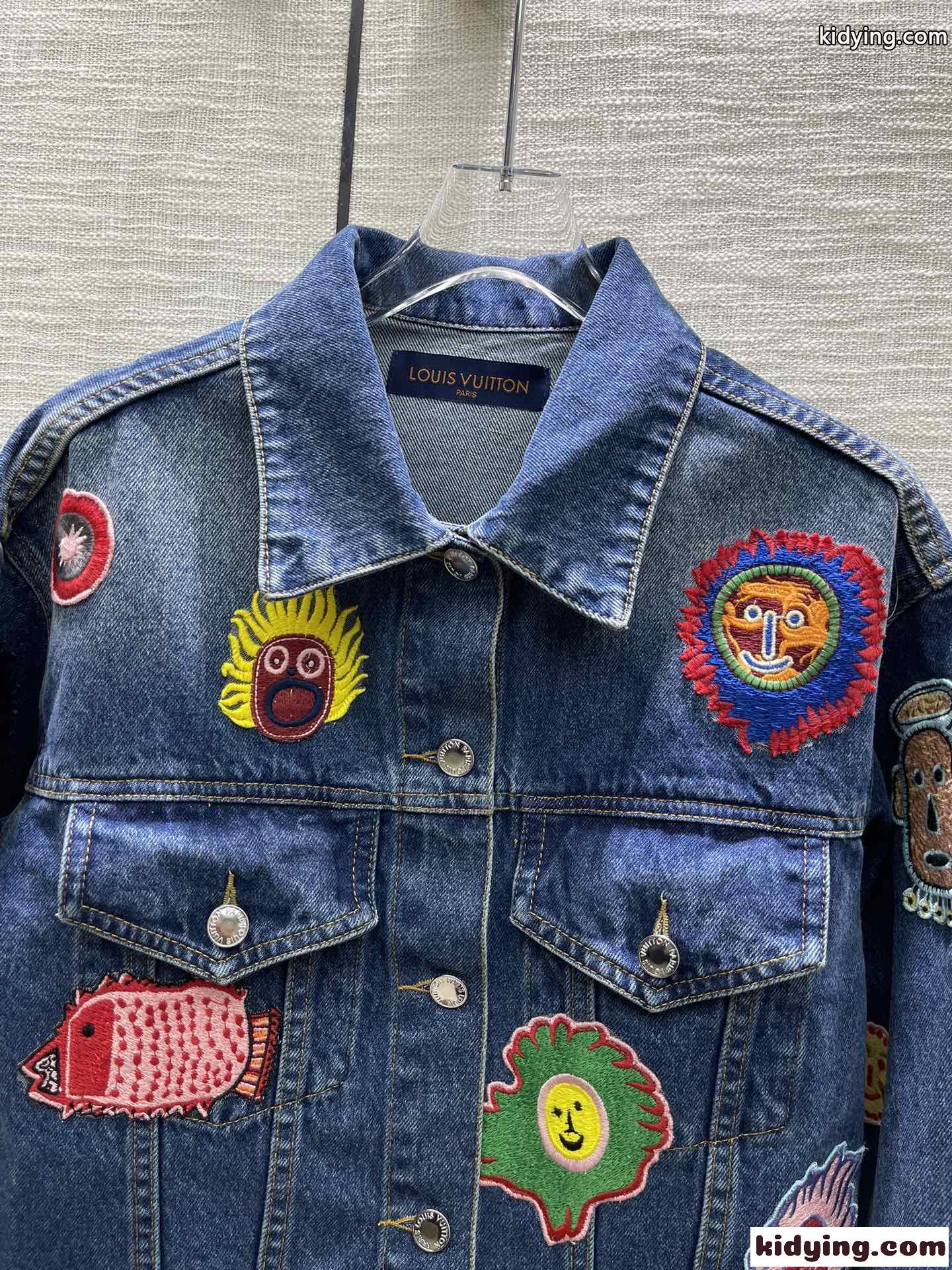 LV × YK フェイスパッチフィットデニムジャケット ルイ・ヴィトン ジャケット コピー-0