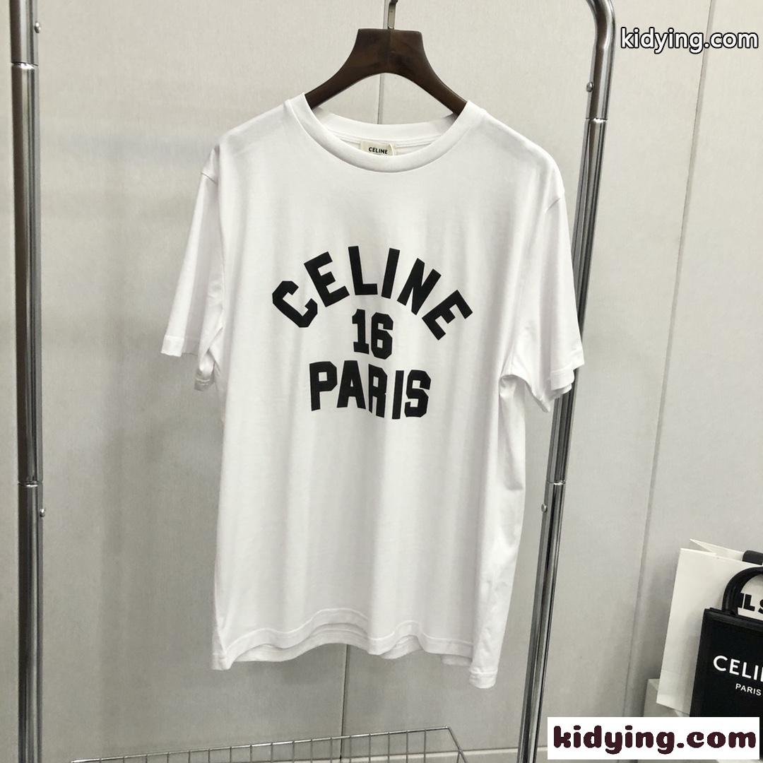 4色あり スポーツ風 ゆったり プリント セリーヌ tシャツ コピー 半袖 クルーネック カジュアル トップス-1