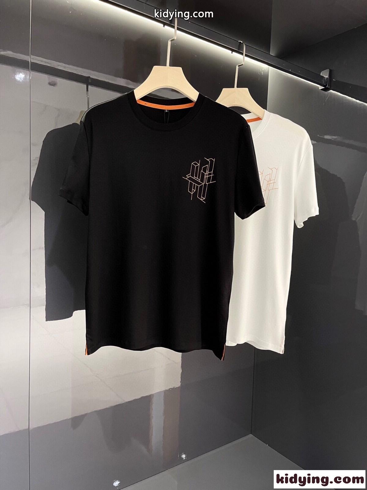 シンプル 定番 薄手 快適 エルメス 半袖tシャツ コピー クルーネック 合わせやすい トップス-0