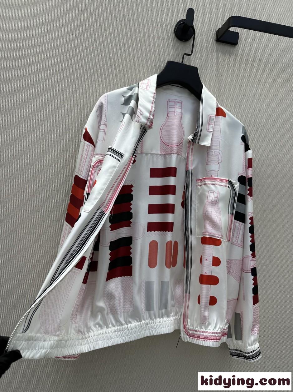 エルメス ジャケット コピー 注目される プリント ブルゾン ジップアップ-3