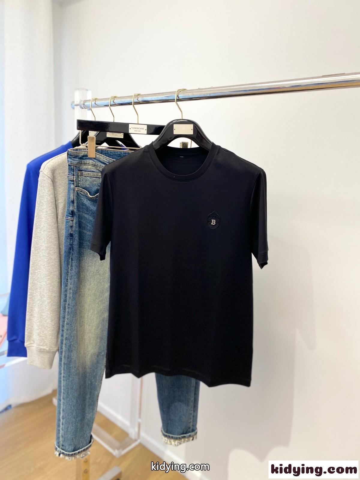 シンプル 合わせやすい クルーネック コットン バルマン Tシャツ コピー 半袖 ブラック-0