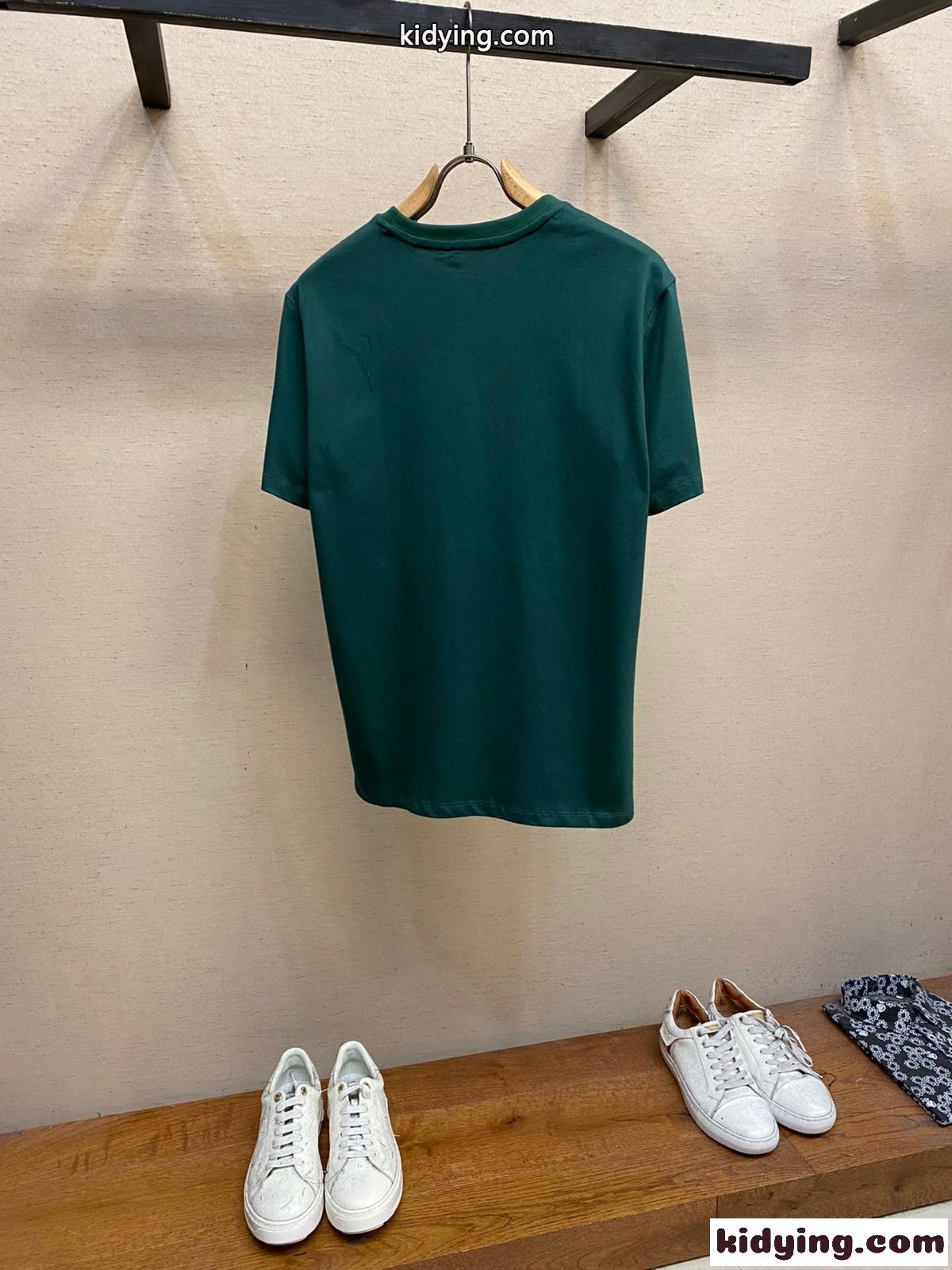 人気 カジュアル コットンTシャツ バーバリー 半袖Tシャツ コピー グリーン-2