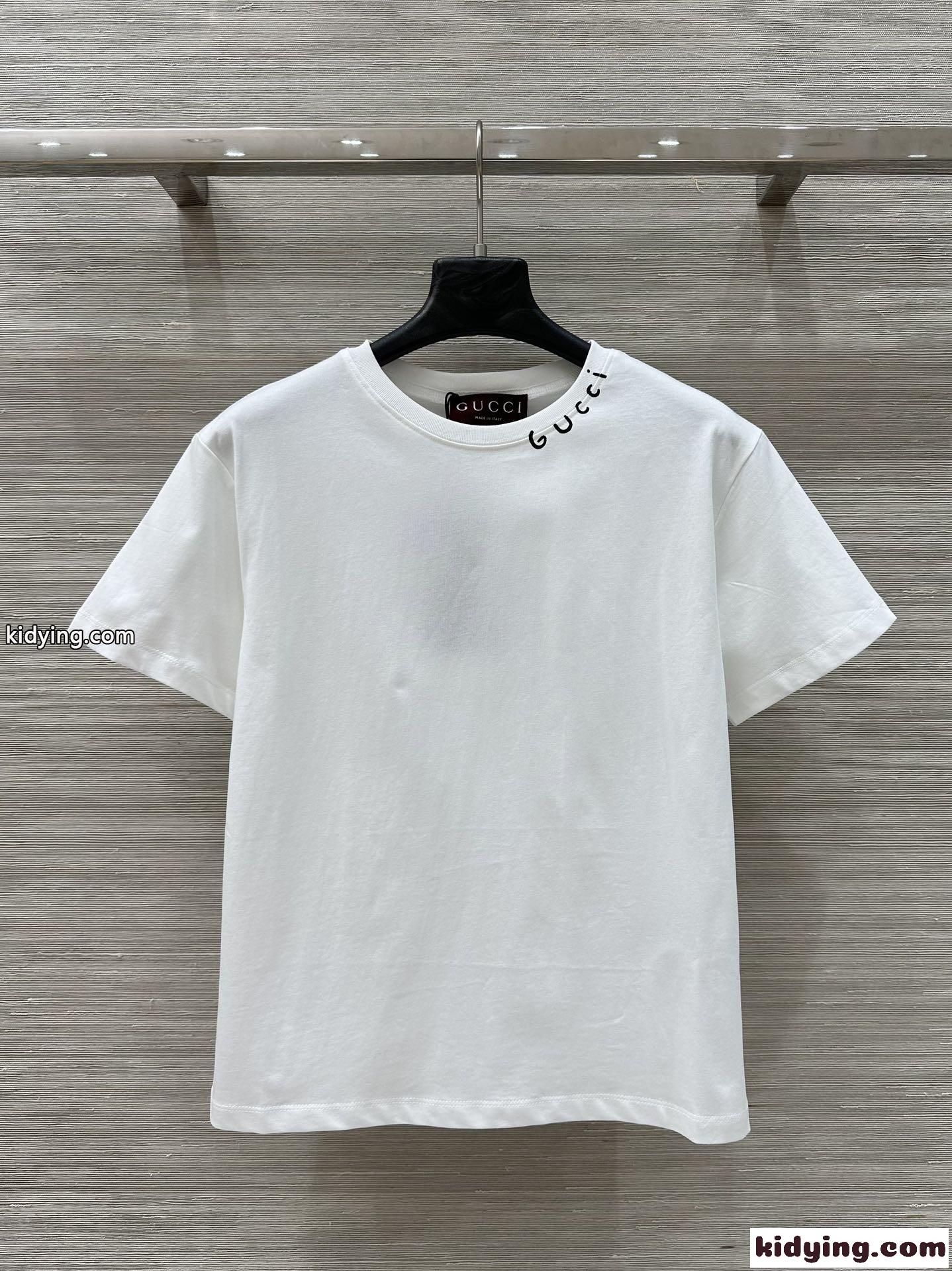 ベーシック クルーネック 半袖Tシャツ グッチ Tシャツ コピー コットン ホワイト-2