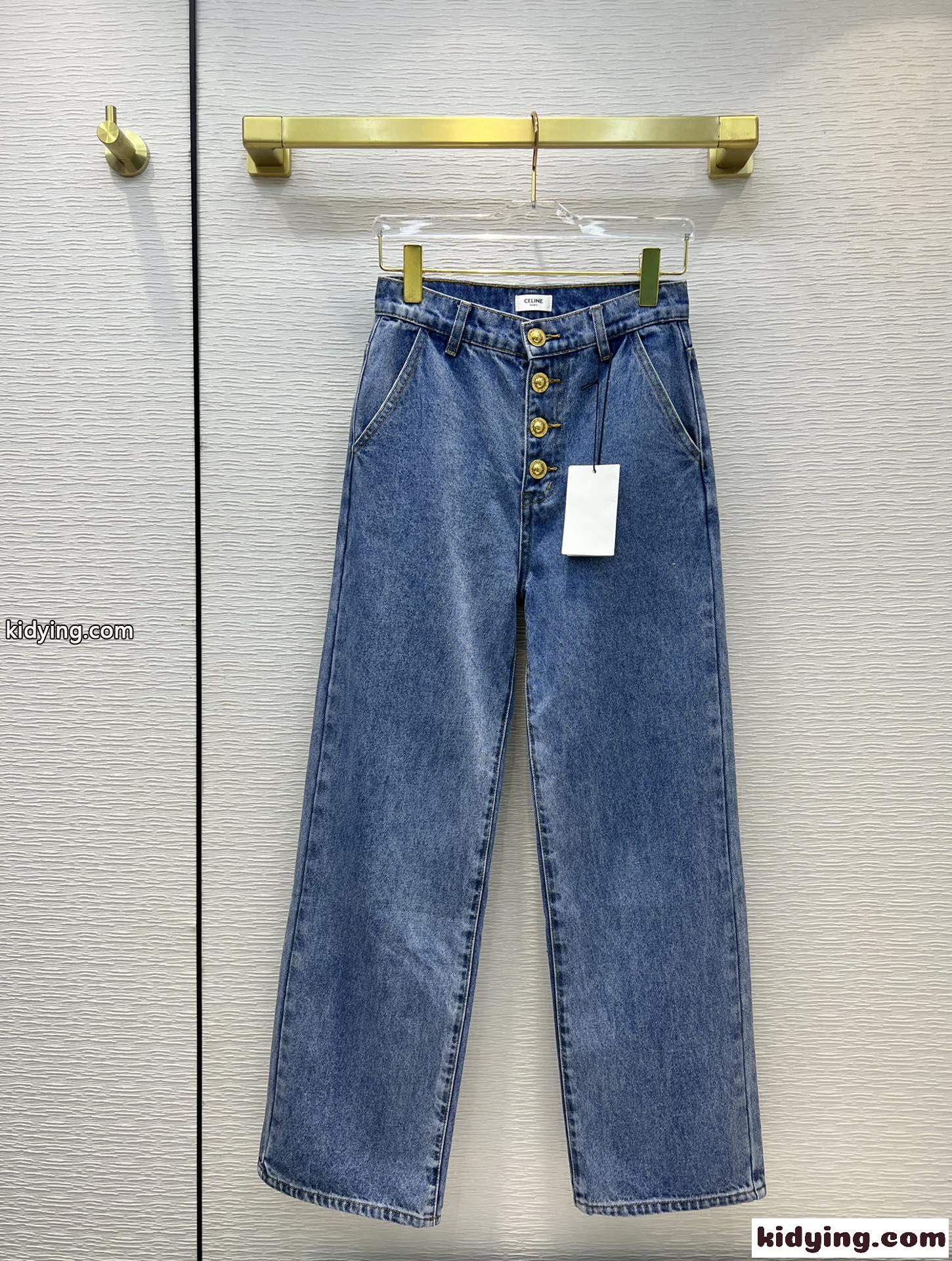 体型カバー ゆったり 柔らかい ストレッチ 着痩せ レディース デニムパンツ セリーヌ ジーンズ コピー-2
