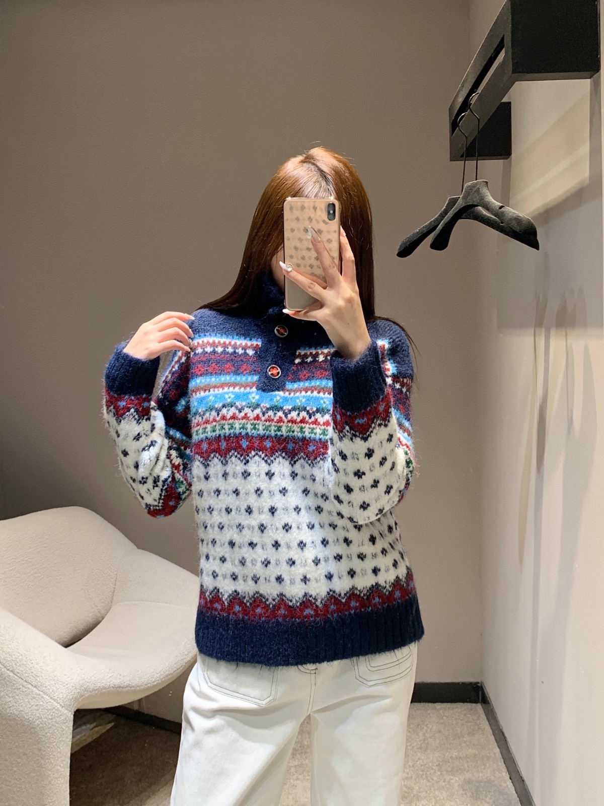 カシミヤ フェアアイル柄 ハイネックセーター シャネル セーター コピー プルオーバー-3