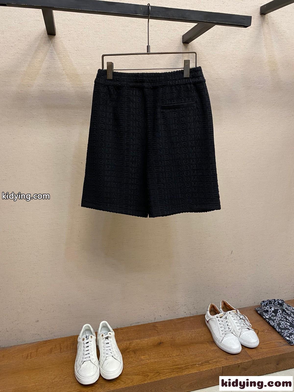 テリー ショートパンツ フェンディ パンツ コピー メンズ 春夏 ブラック-2